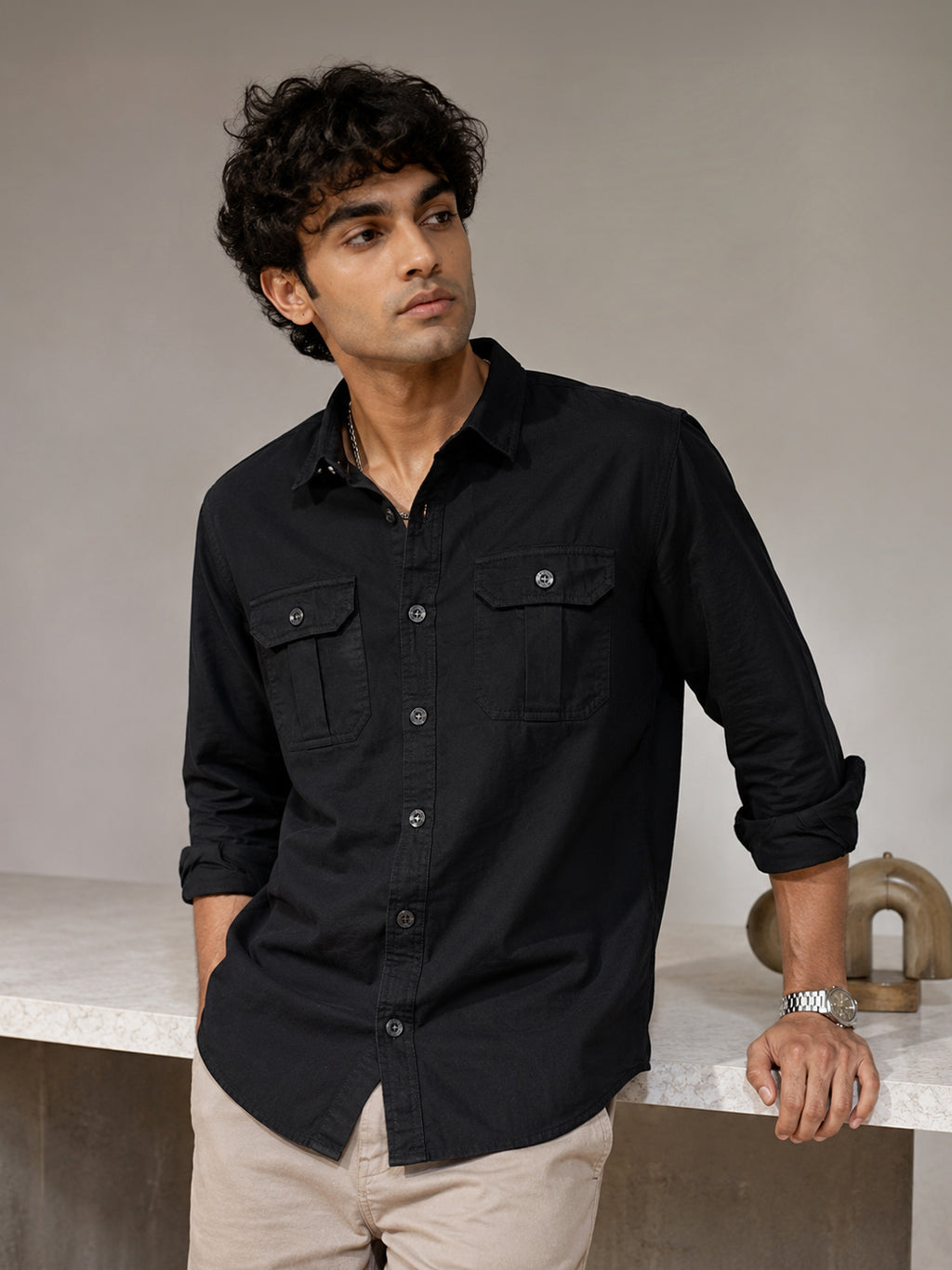 Black Casual Cargo