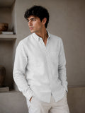 White Linen Down Button