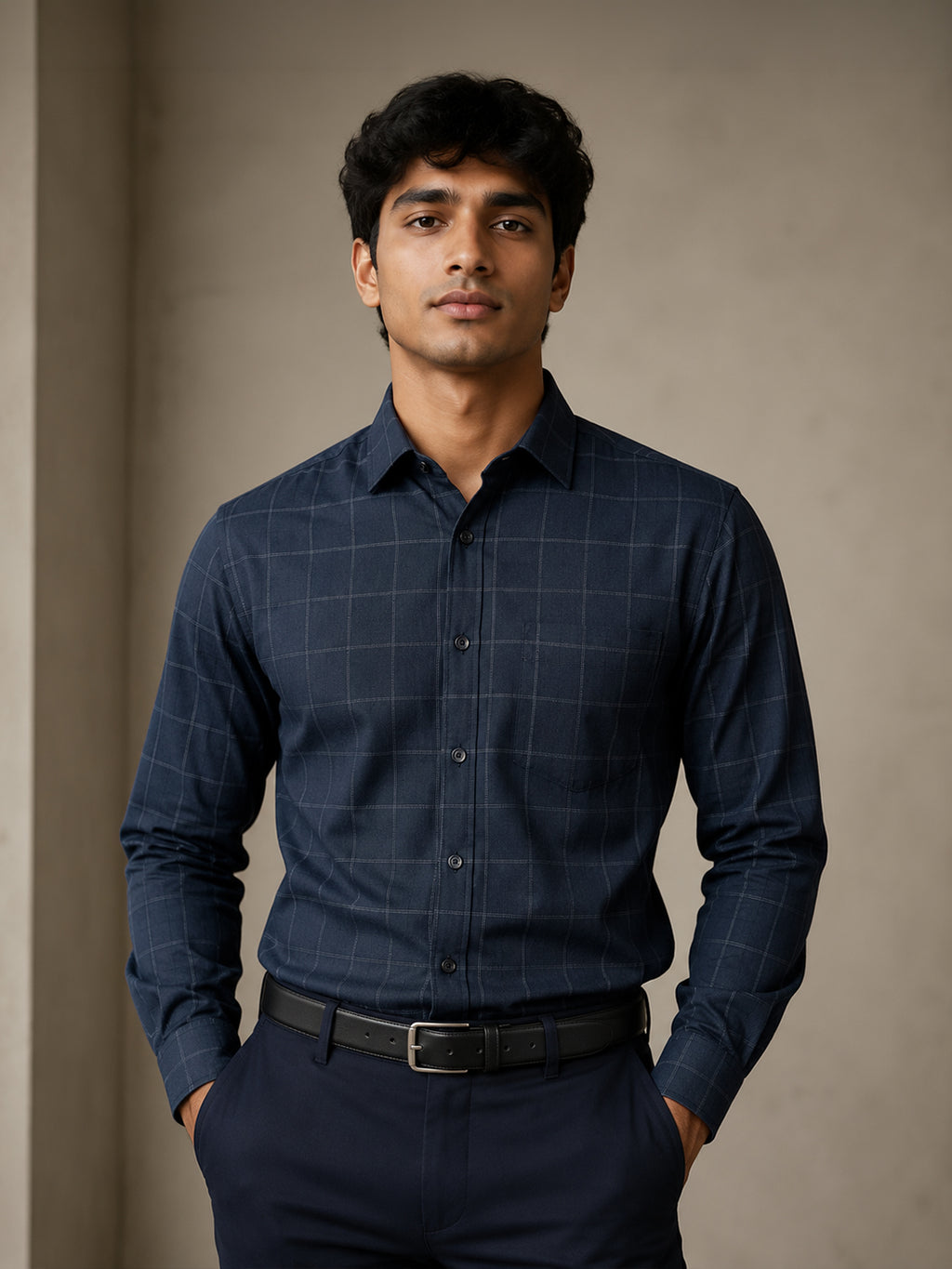 Navy Blue Signature Check