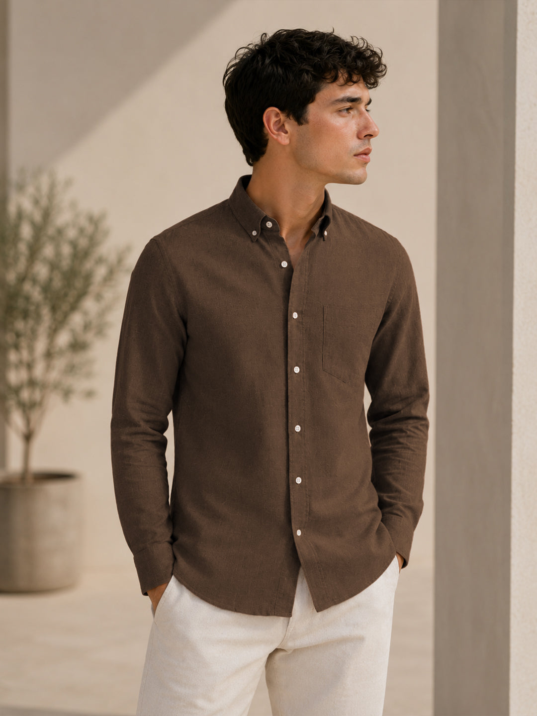 Dark Brown Down Button