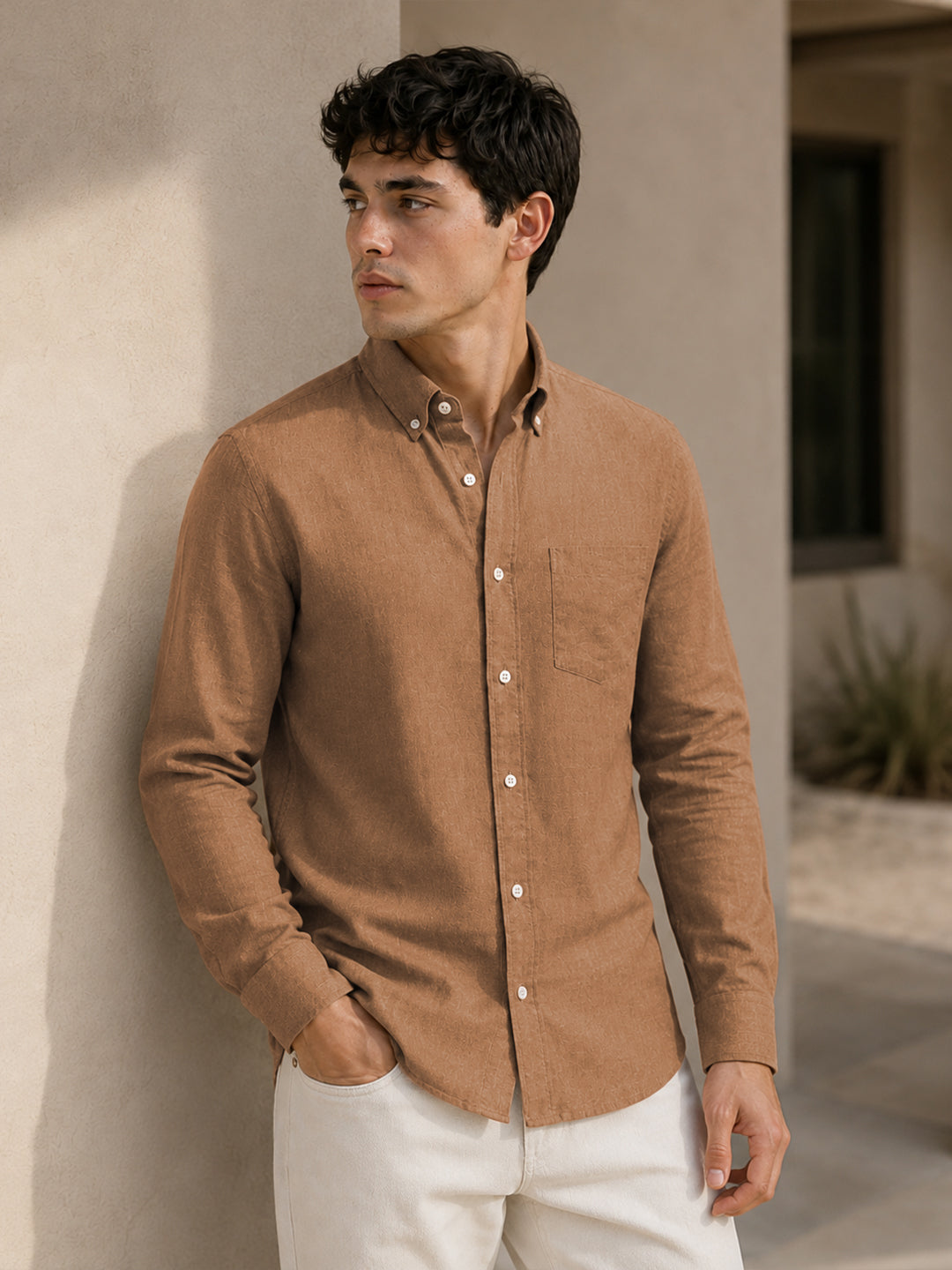 Dusty Brown Down Button