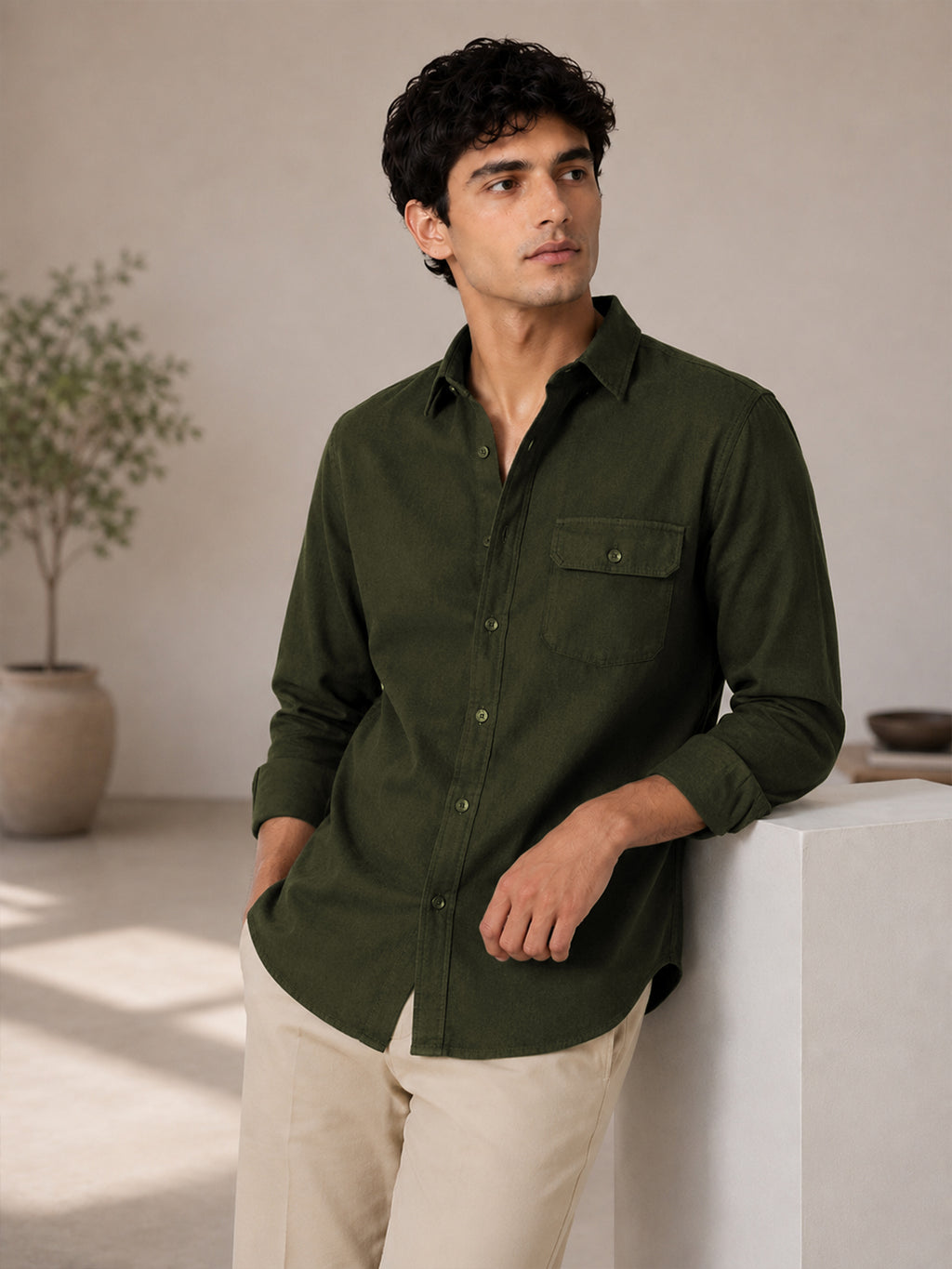 Bottle Green Casual Cargo