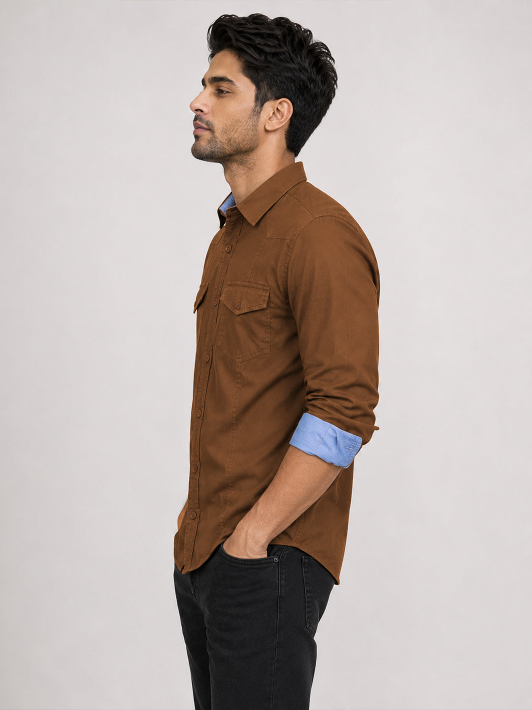 Cargo Style Dusty Brown Shirt
