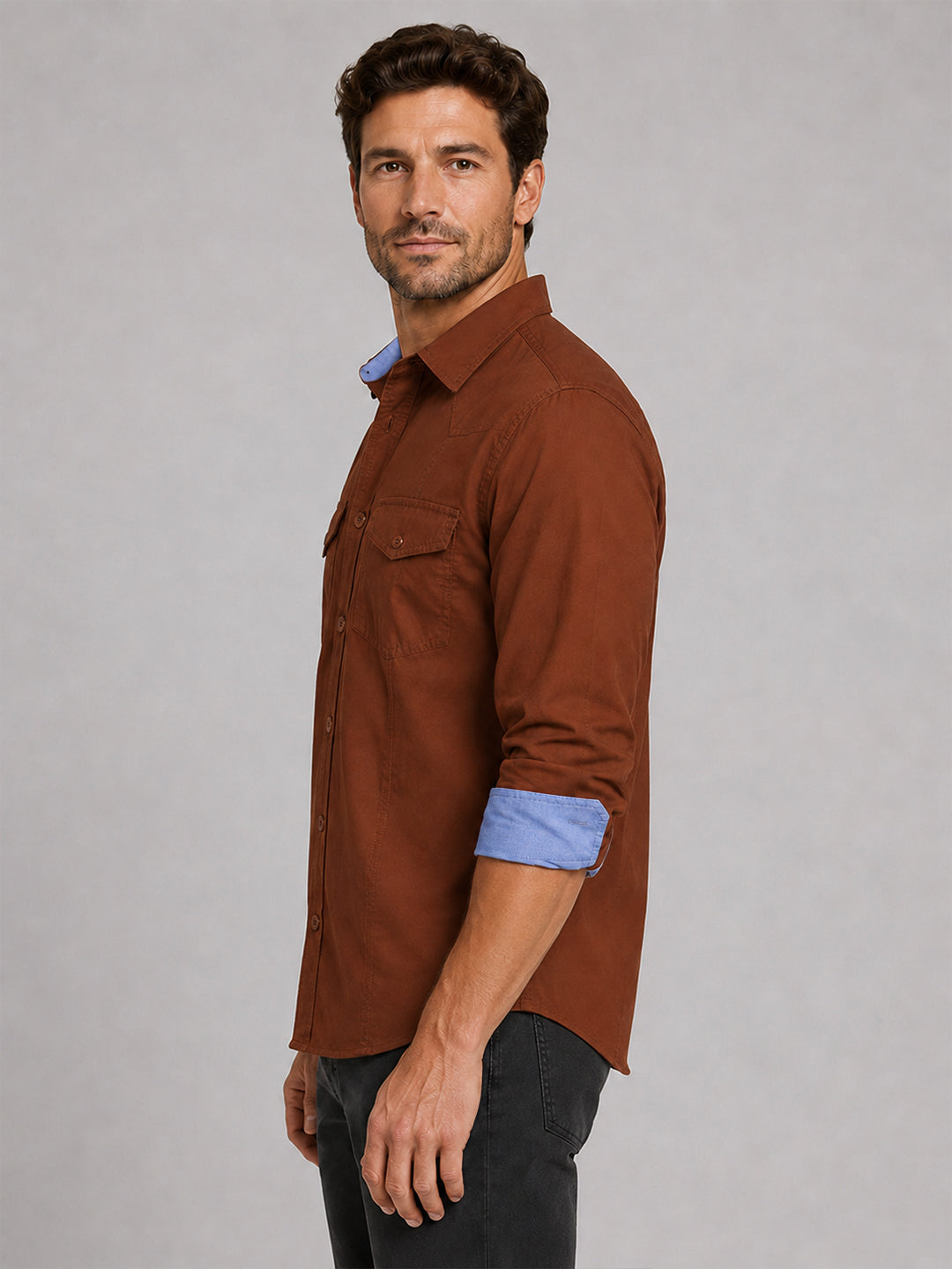Cargo Style Brown Shirt