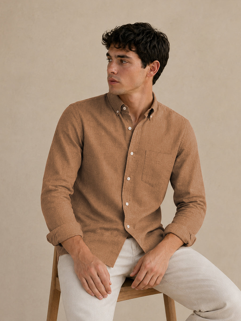 Dusty Brown Down Button