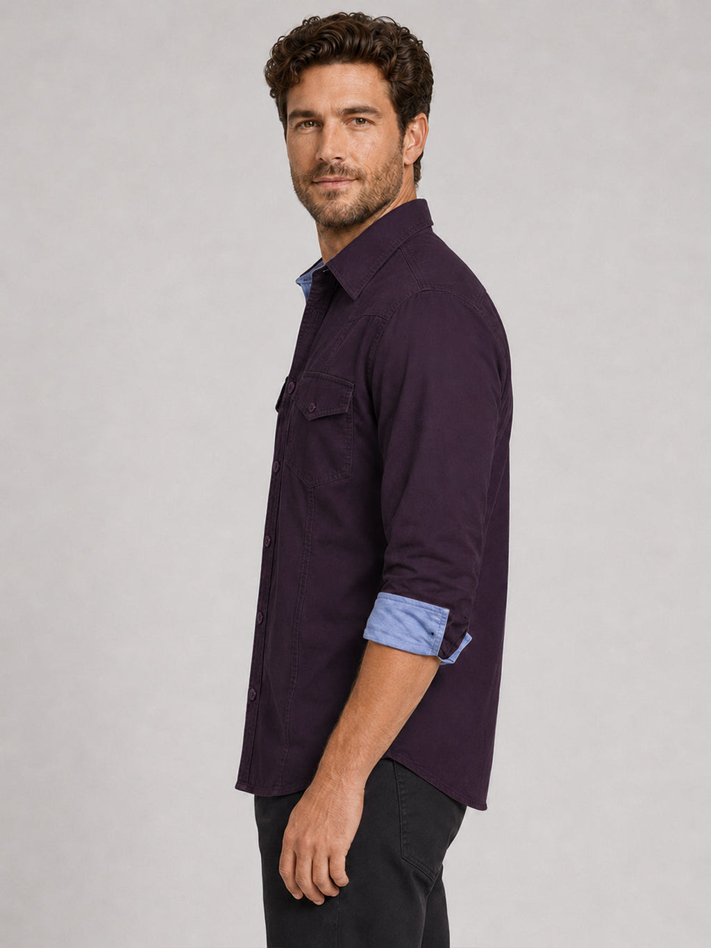 Pack Of 2 Cargo Style Wine & Olive Shirt