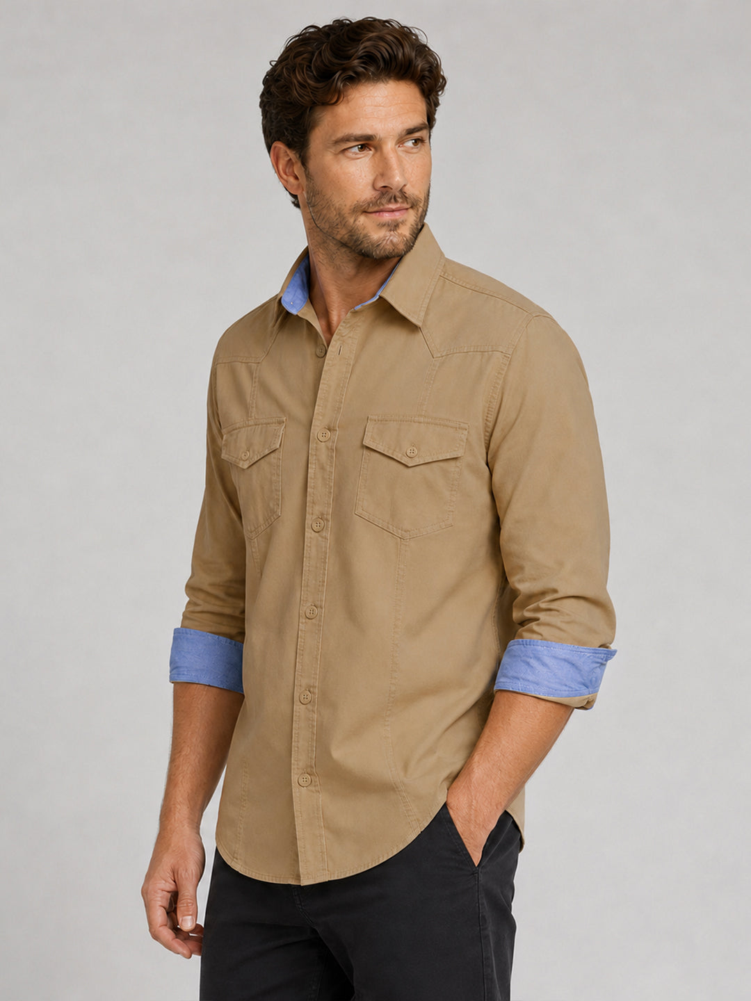 Cargo Style Beige Shirt