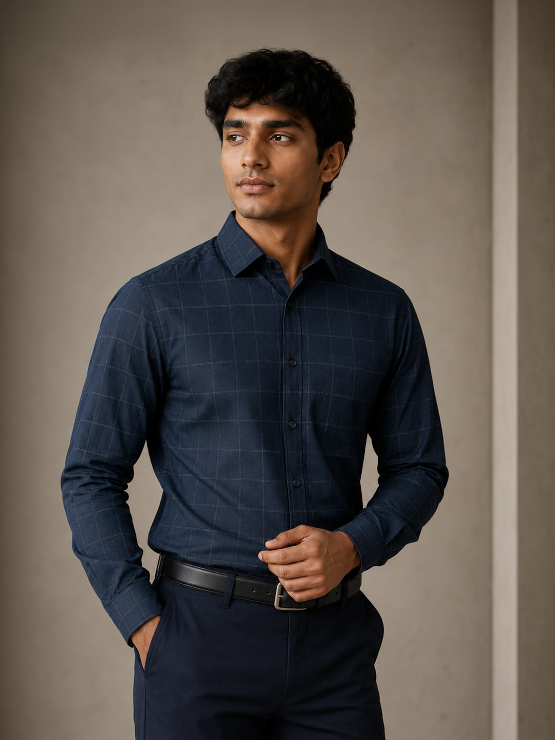 Navy Blue Signature Check