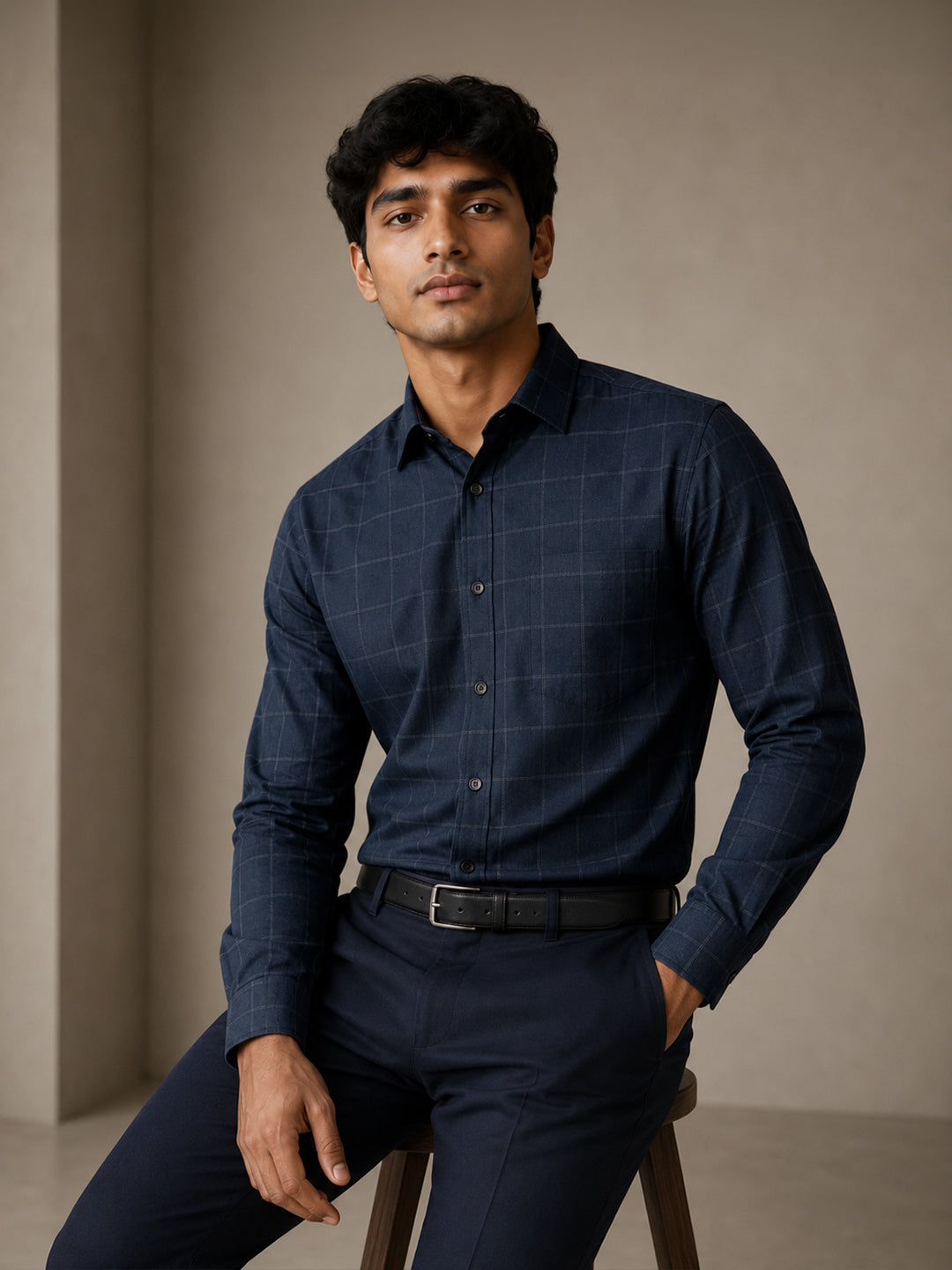 Navy Blue Signature Check