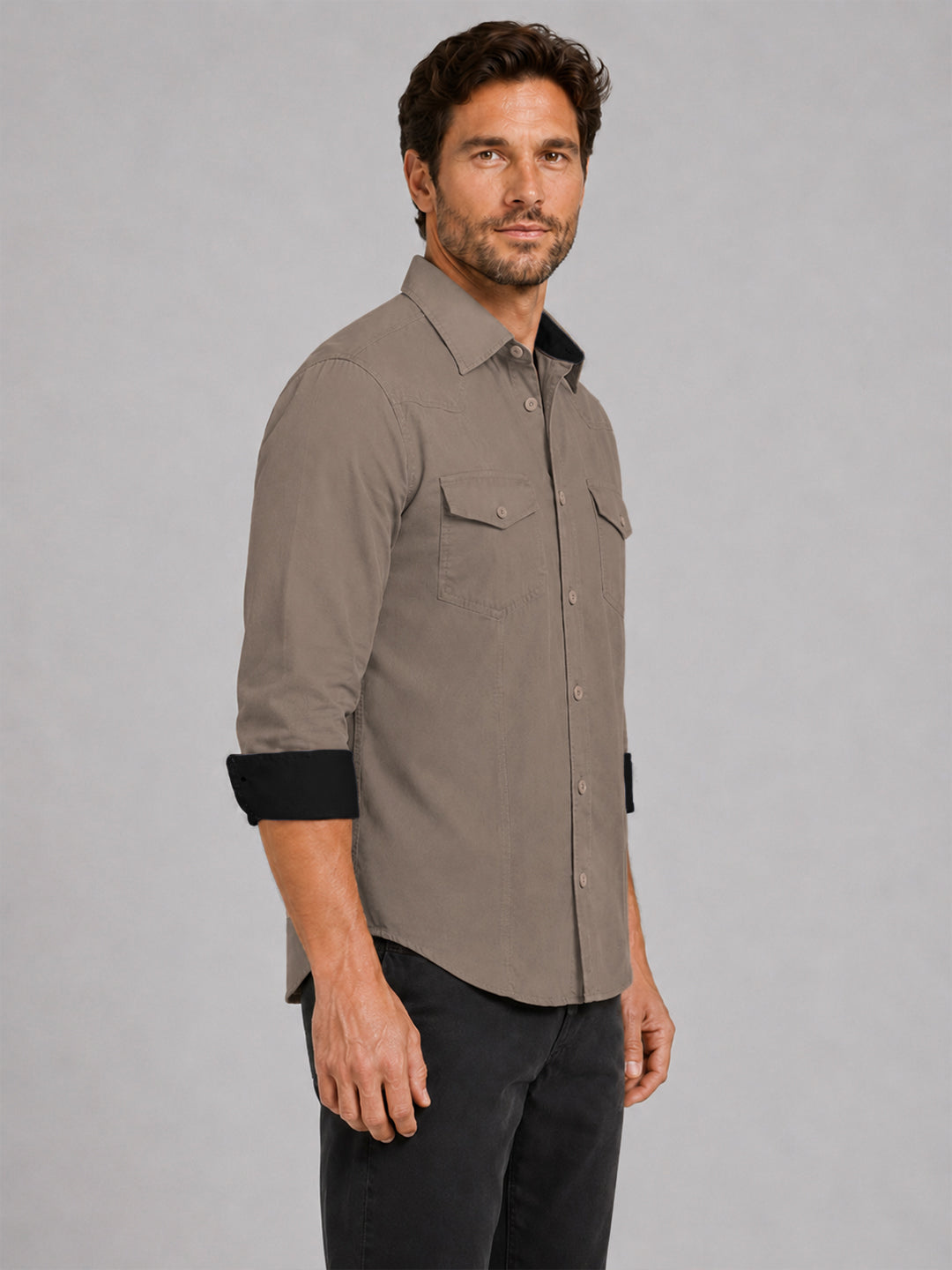 Cargo Style Khaki Shirt
