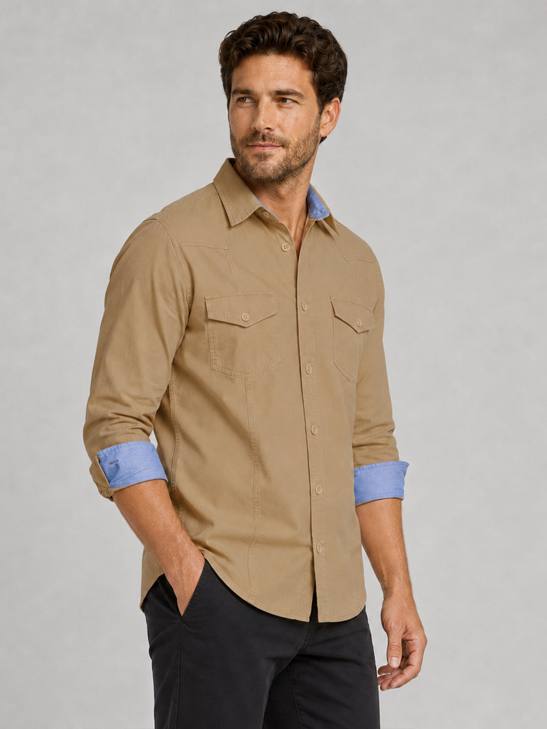 Cargo Style Beige Shirt