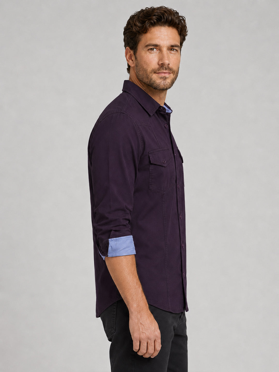 Pack Of 2 Cargo Style Bottle Green & Wine Shirt