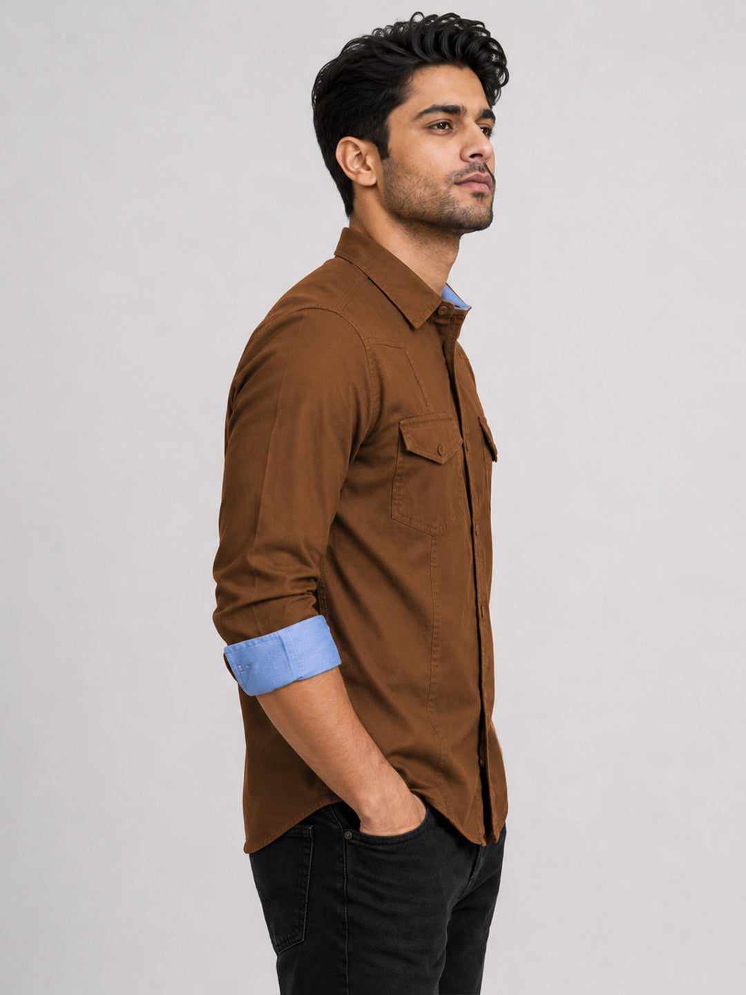 Cargo Style Dusty Brown Shirt