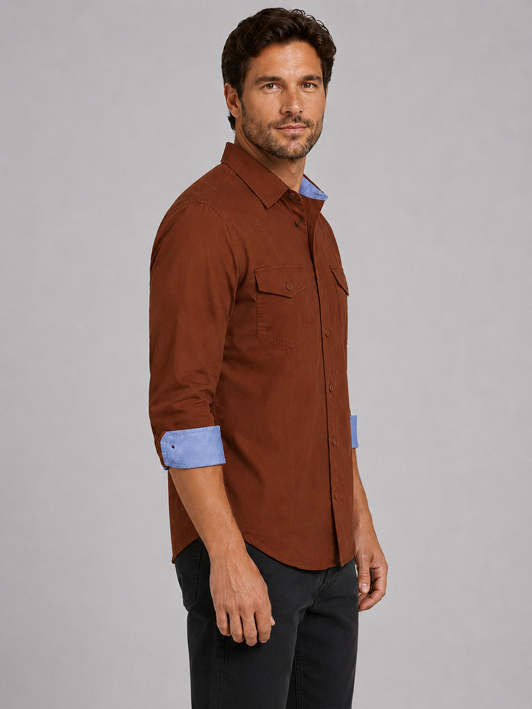 Pack Of 2 Cargo Style Beige & Brown Shirt