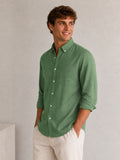 Green Linen Down Button