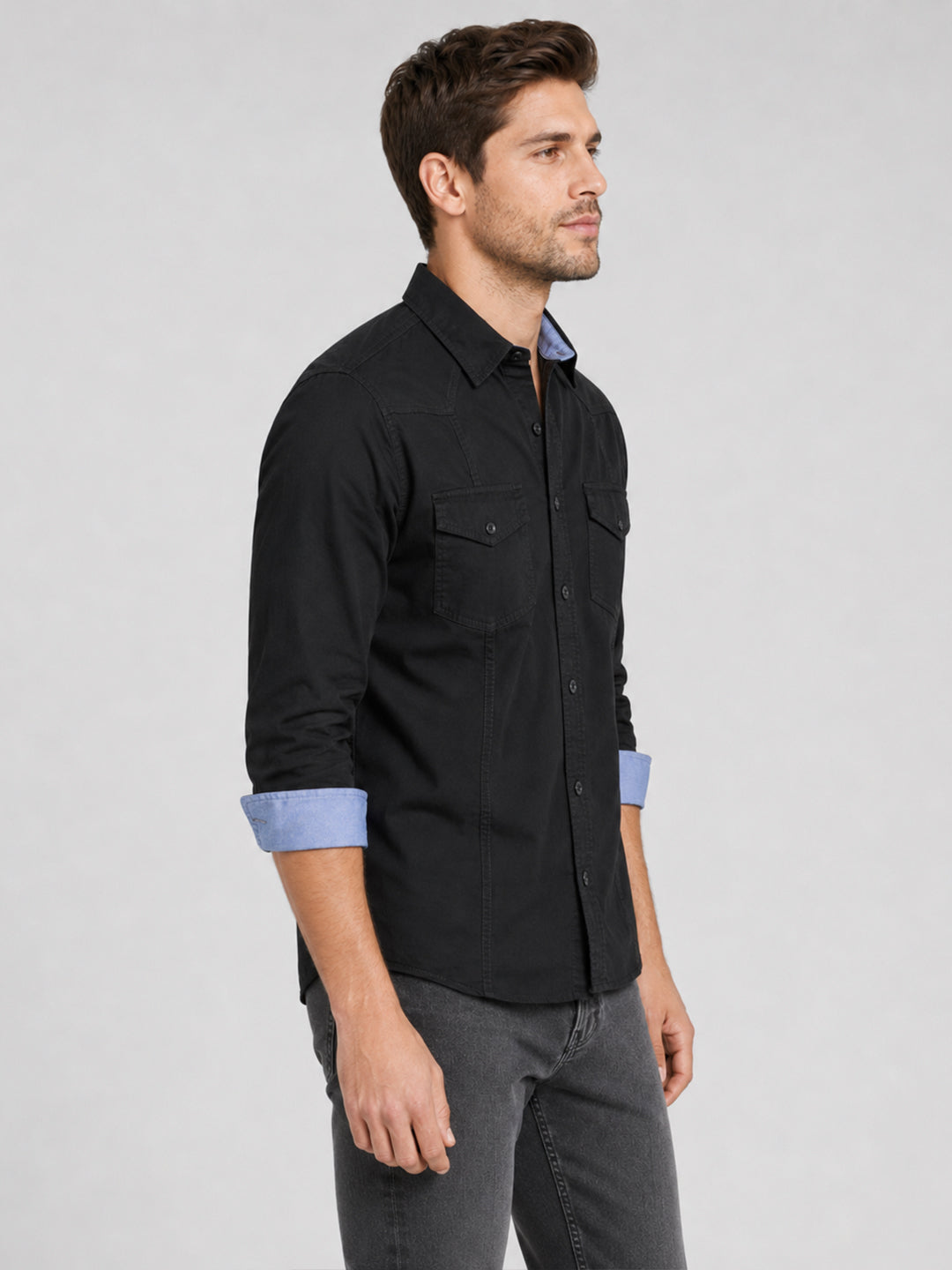 Pack Of 2 Cargo Style White & Black Shirt