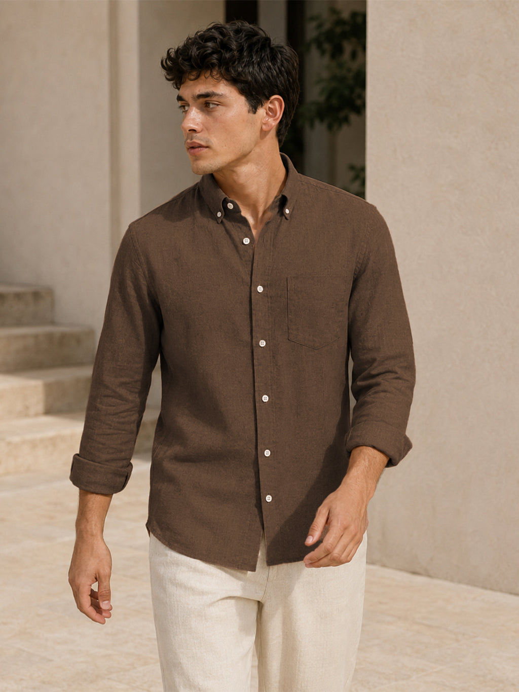 Dark Brown Down Button