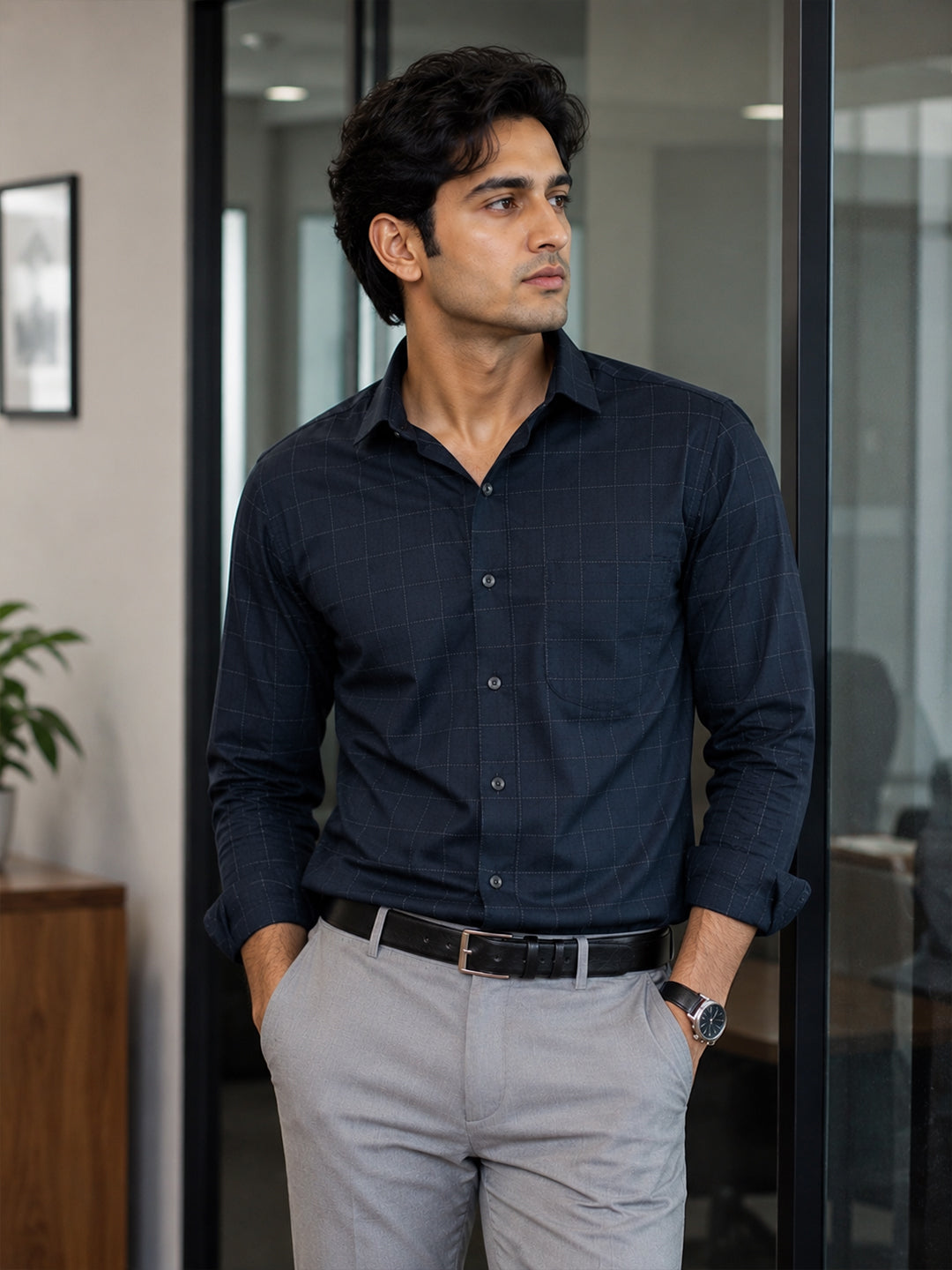 Navy Blue Signature Check