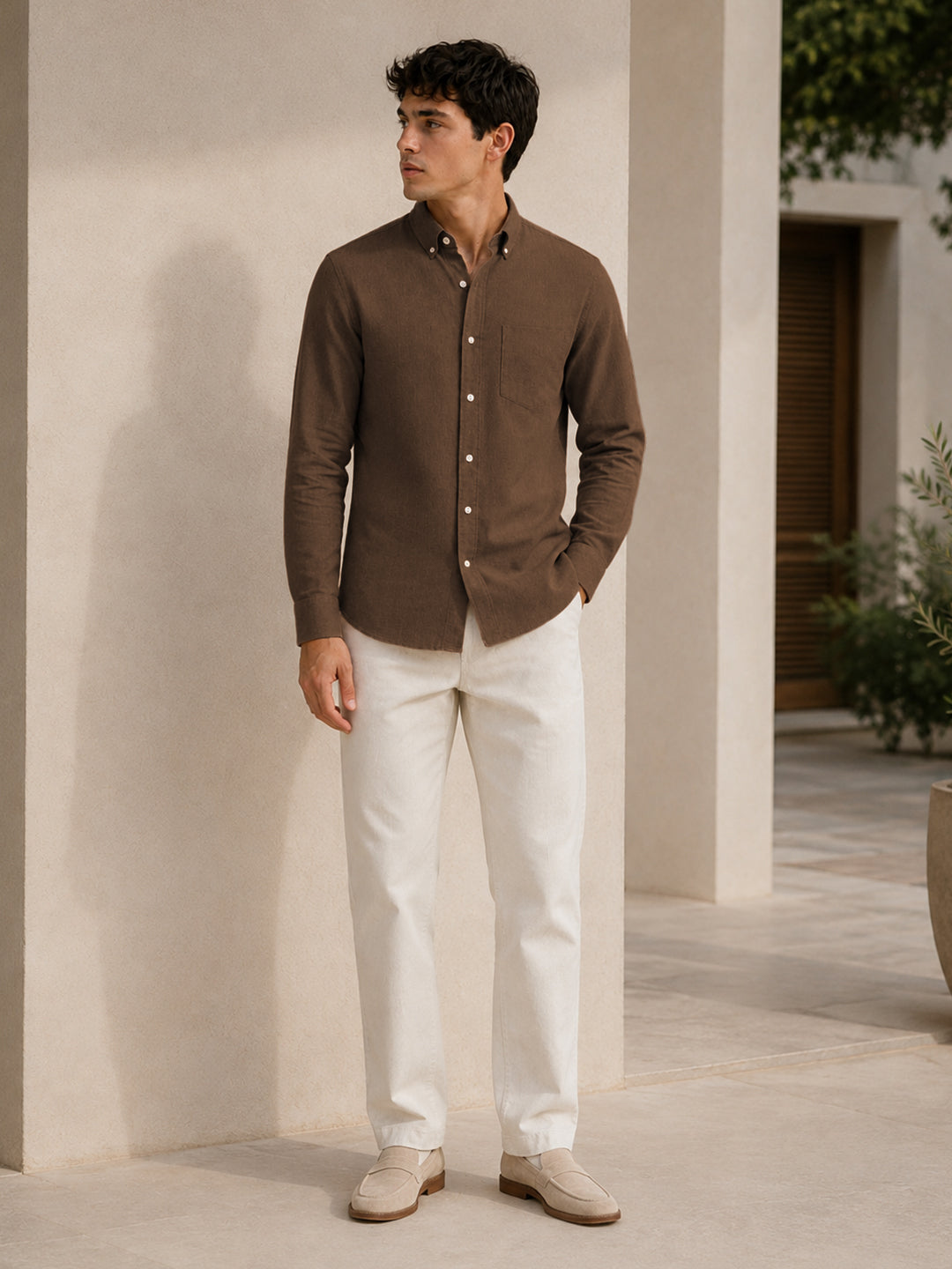Dark Brown Down Button