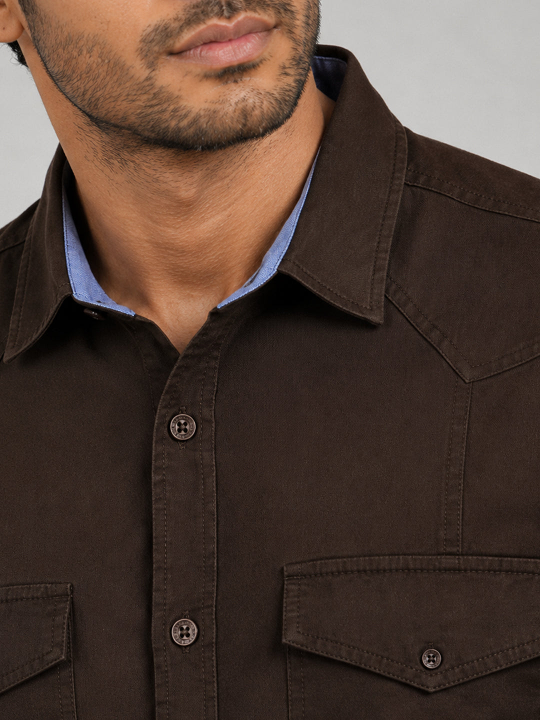 Pack Of 2 Cargo Style Dusty Brown & Dark Brown Shirt