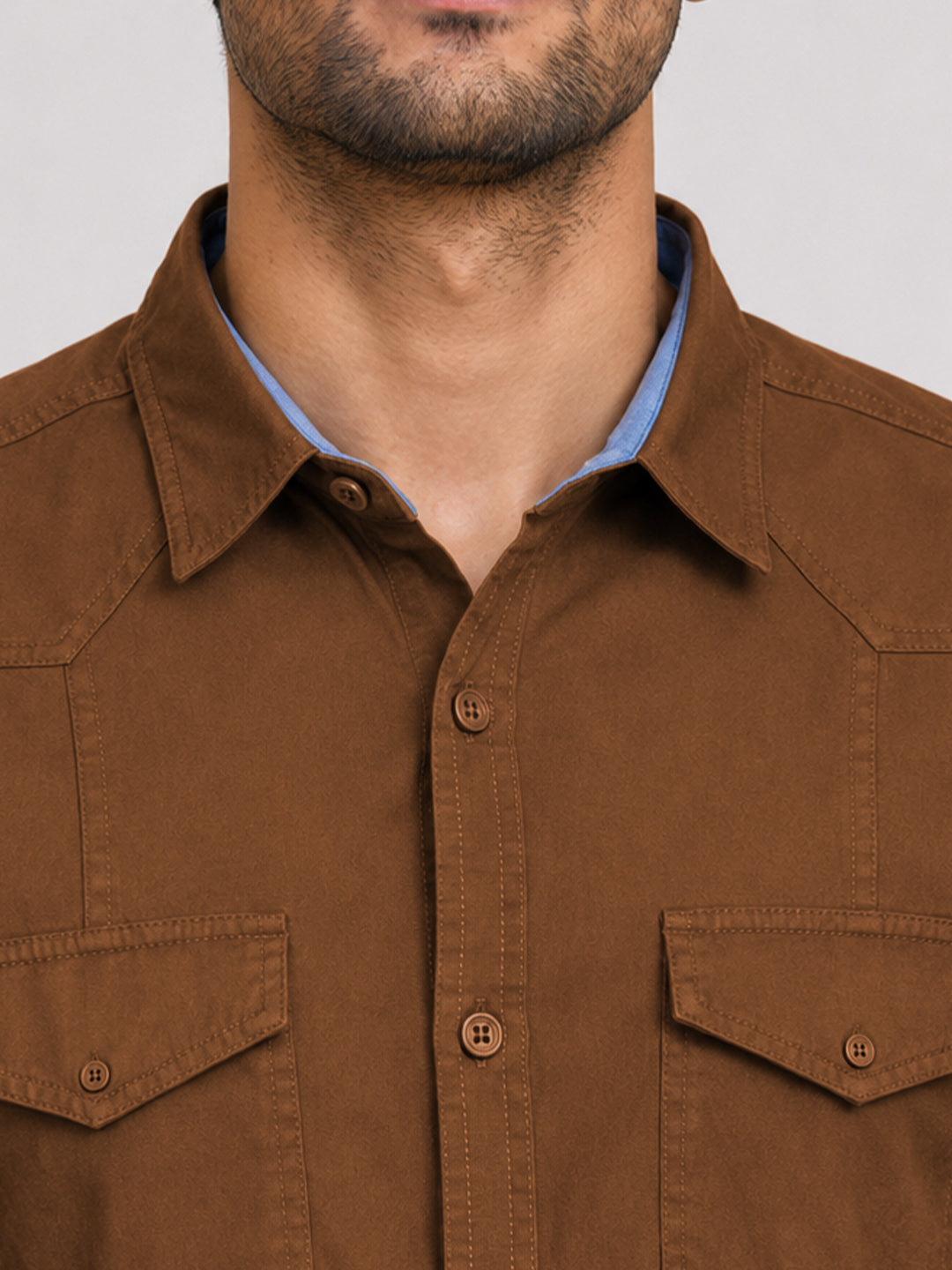 Pack Of 2 Cargo Style Dusty Brown & Black Shirt