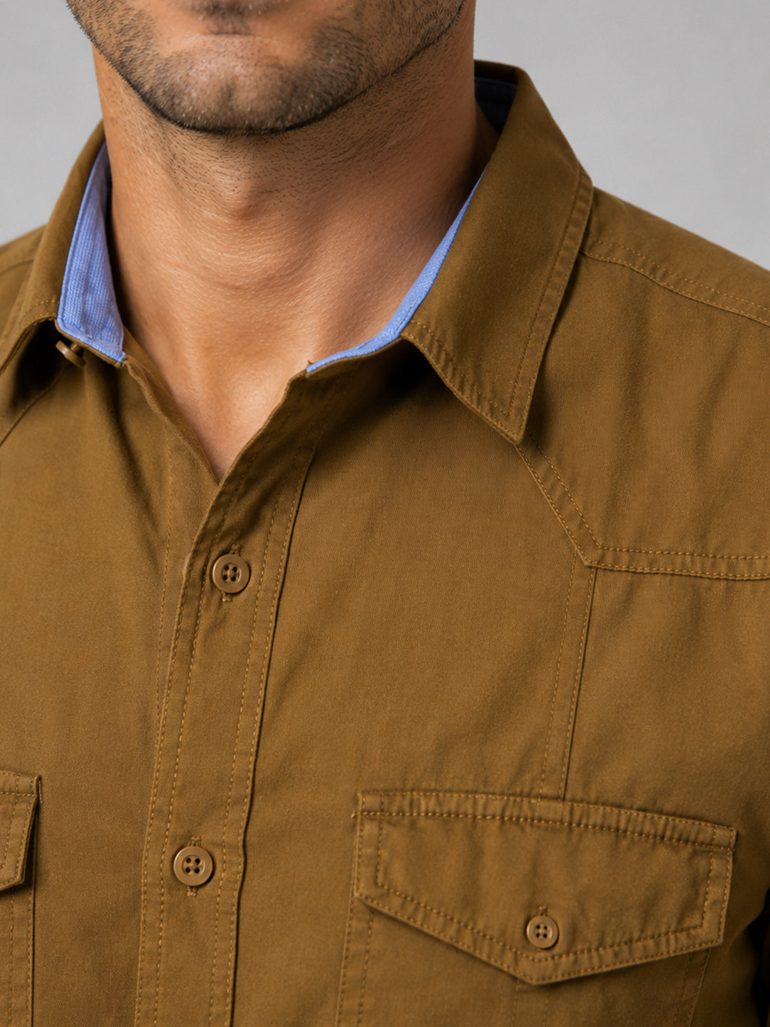 Pack Of 2 Cargo Style Dusty Brown & Mehendi Shirt