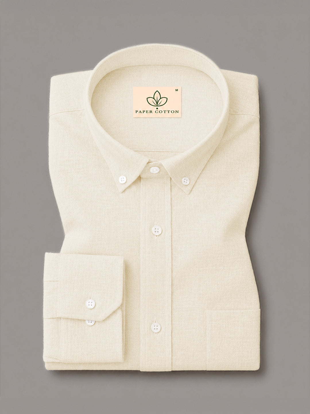 Off White Linen Down Button