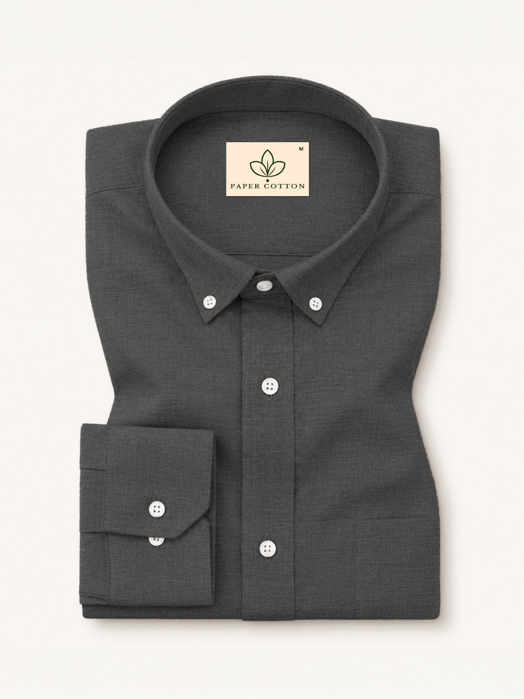 Dark Grey Linen Down Button