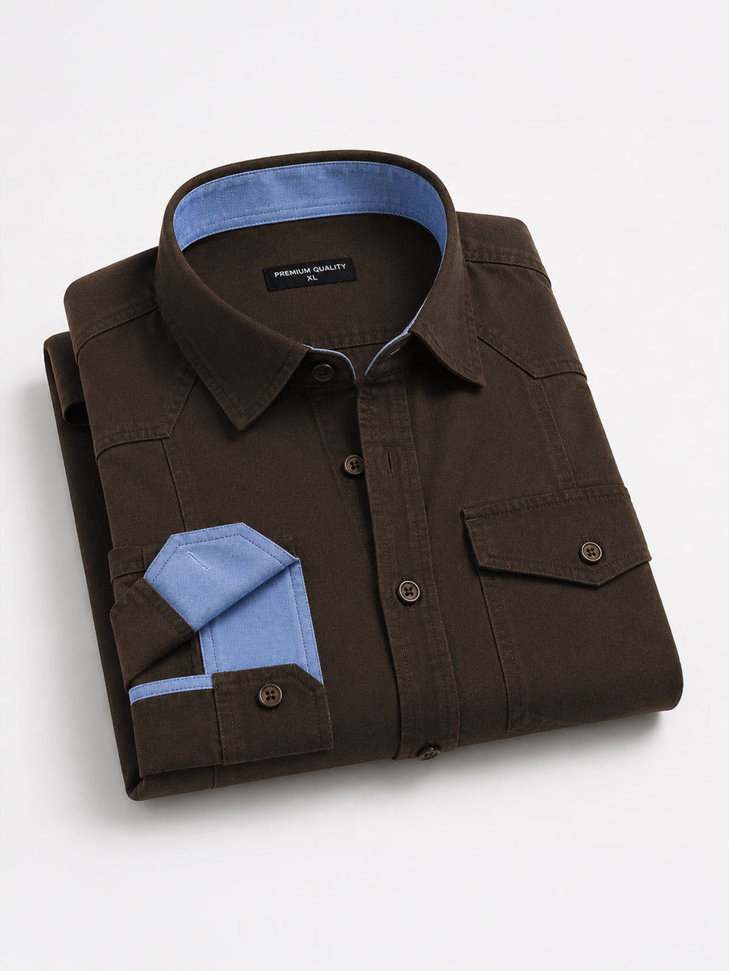 Pack Of 2 Cargo Style Dusty Brown & Dark Brown Shirt