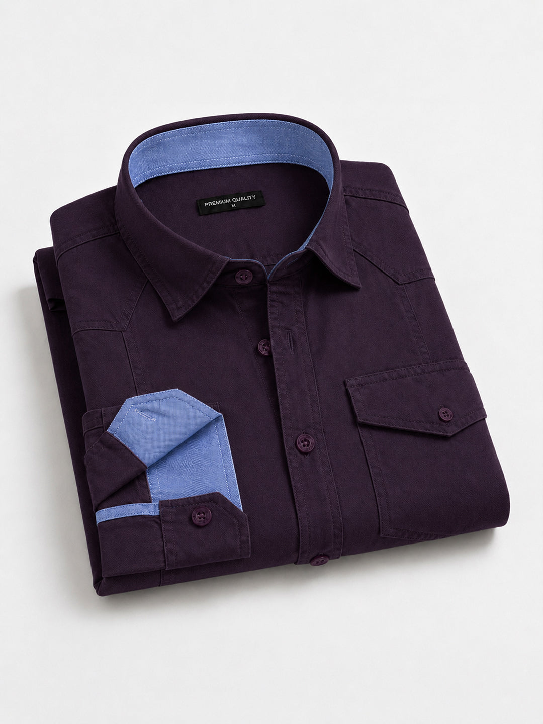 Pack Of 2 Cargo Style Wine & Dusty Brown Shirt