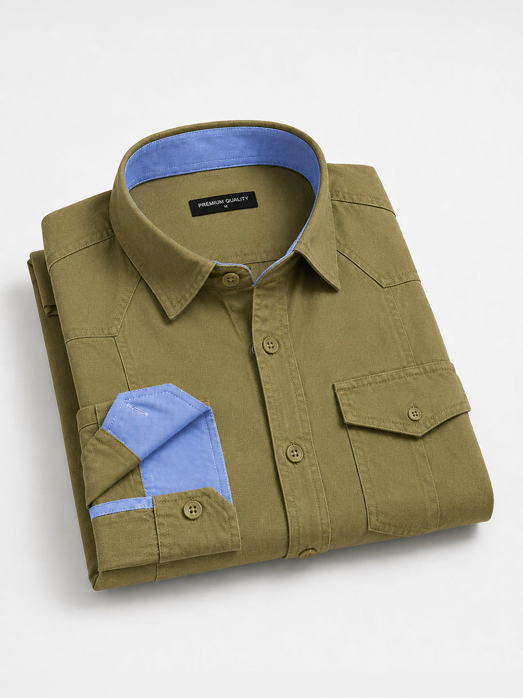 Pack Of 2 Cargo Style Wine & Olive Shirt