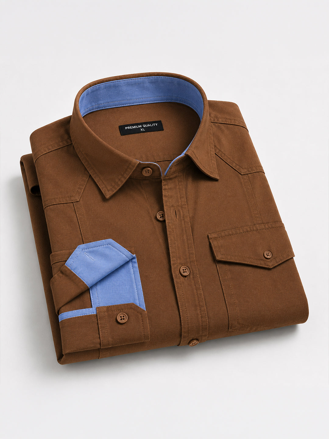 Pack Of 2 Cargo Style Dusty Brown & Dark Brown Shirt