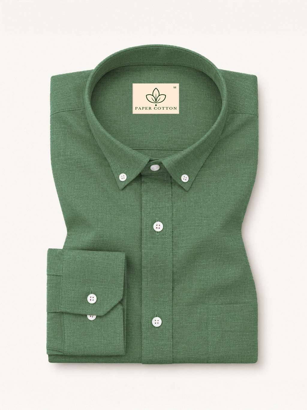 Green Linen Down Button