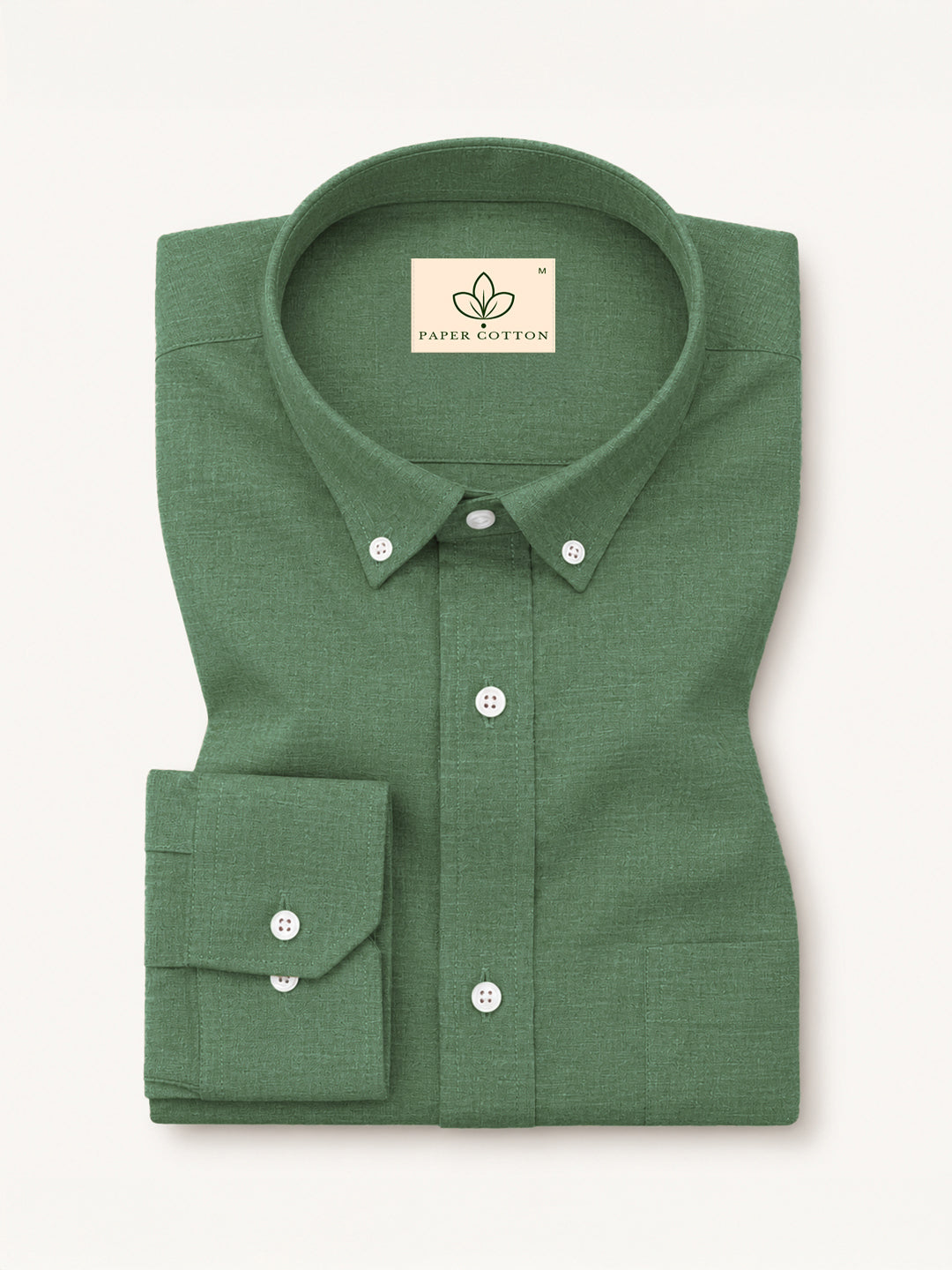 Green Linen Down Button